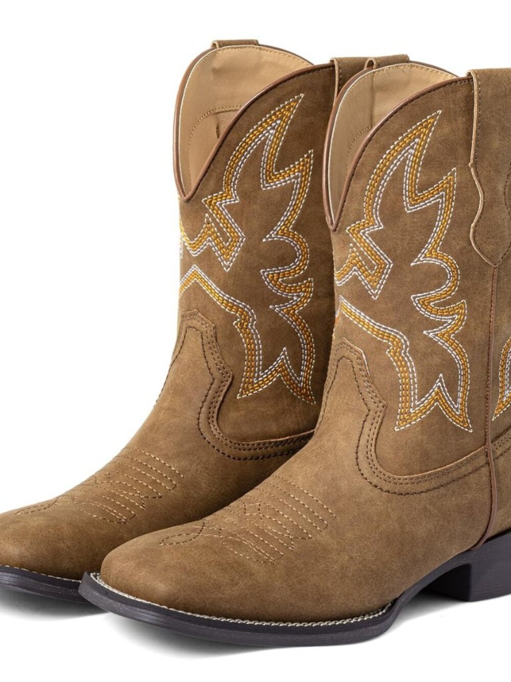 Short Cowboy Boots for Women Cowgirl Boots Square Toe Western Booties with